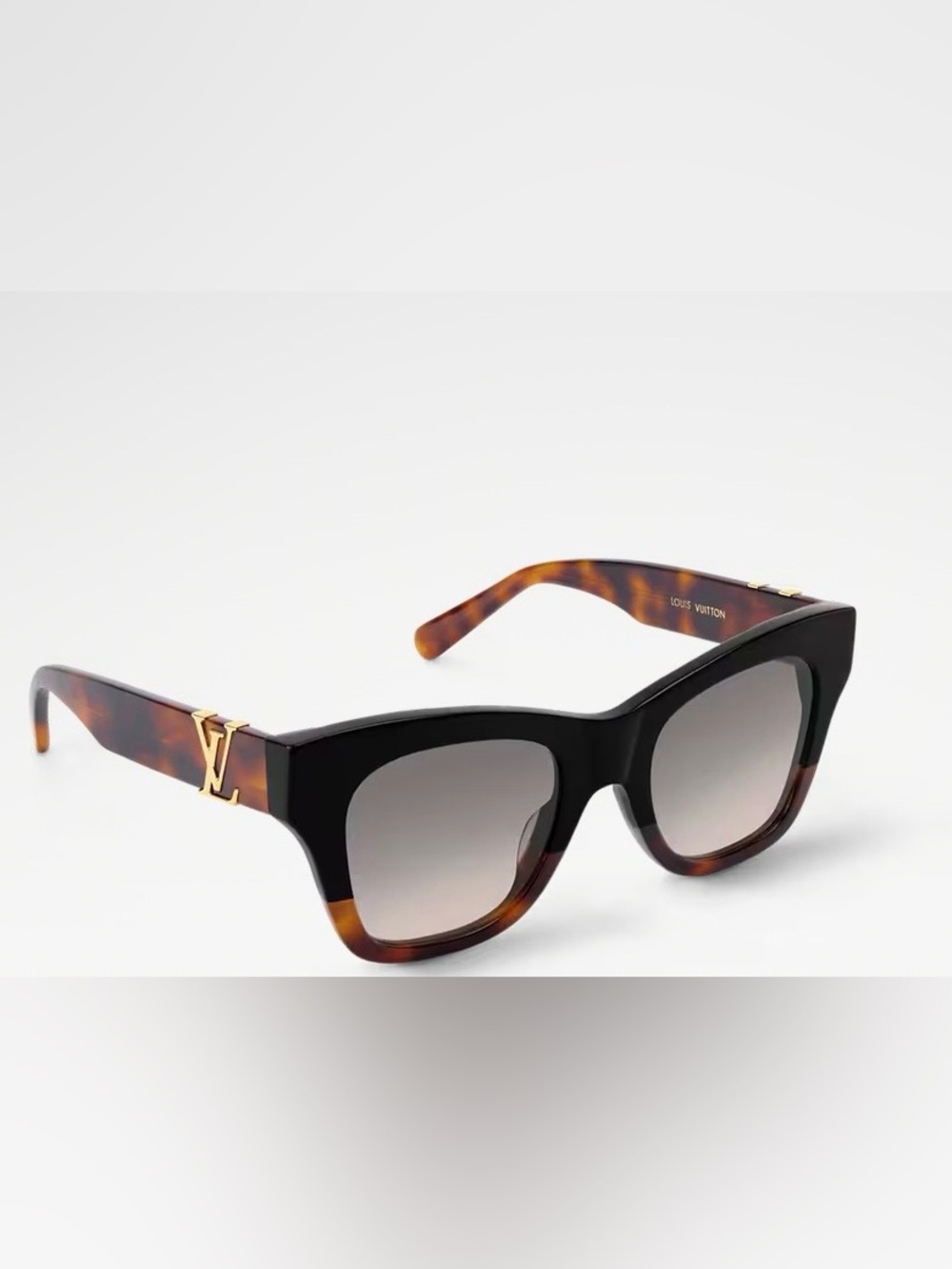 Louis Vuitton LV Square Sunglasses Dark Tortoise & Black Large w/case